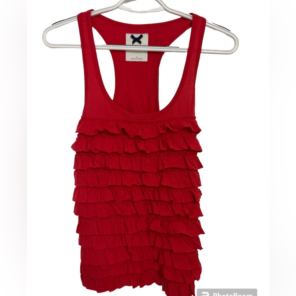 Hilly Hicks Hot Pink Ruffled Tank Size M